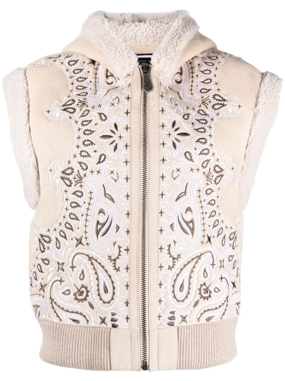 Philipp Plein bandana-print sleeveless jacket - Neutrals von Philipp Plein