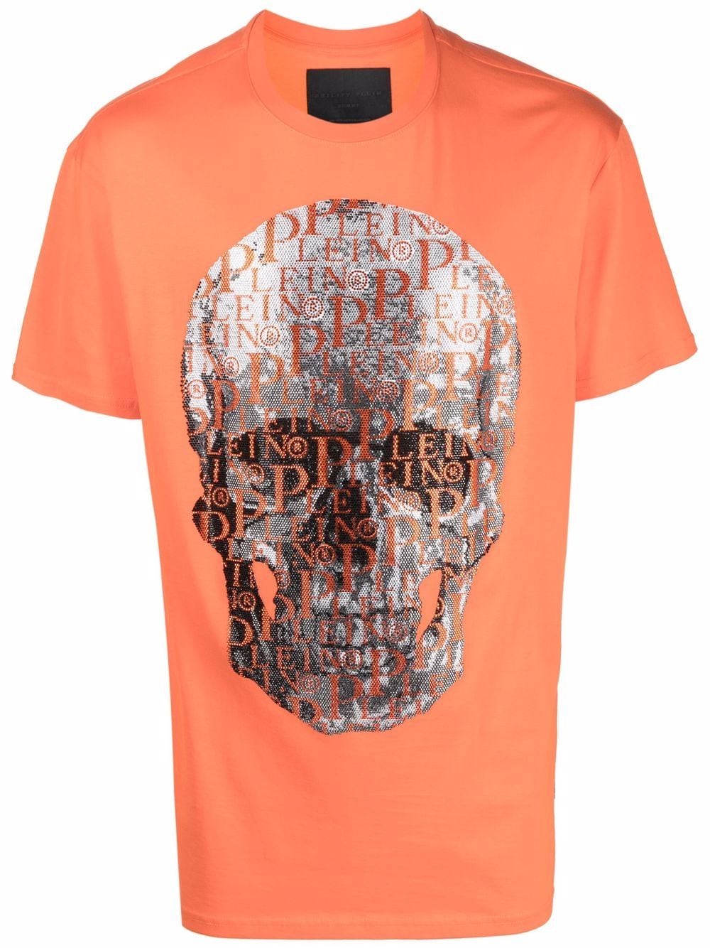 Philipp Plein beaded logo-skull T-shirt - Orange von Philipp Plein