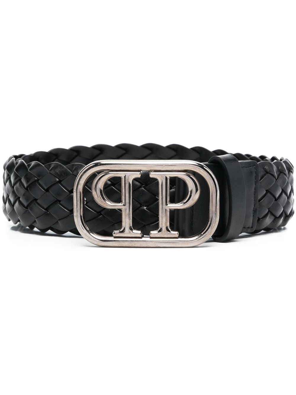 Philipp Plein braided logo buckle belt - Black von Philipp Plein