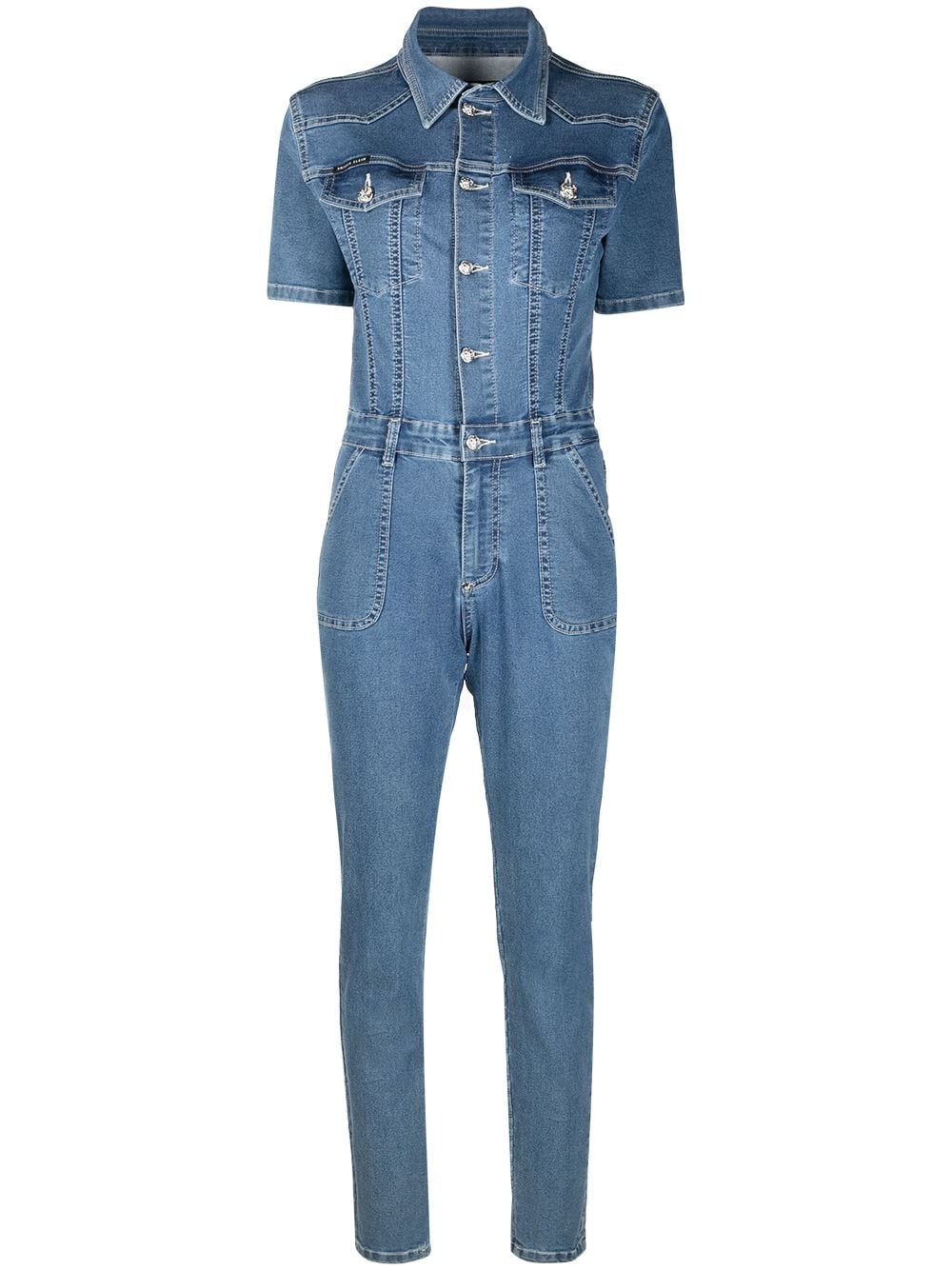 Philipp Plein button-down denim jumpsuit - Blue von Philipp Plein