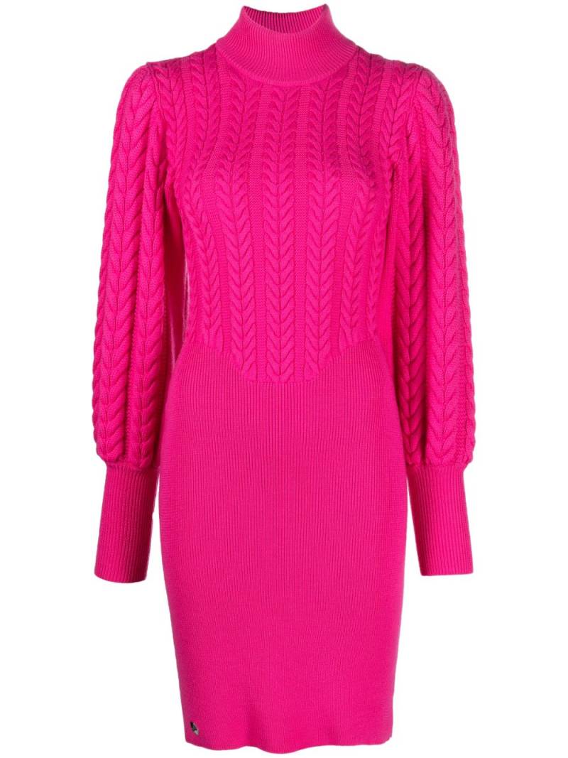 Philipp Plein cable-knit high-neck dress - Pink von Philipp Plein