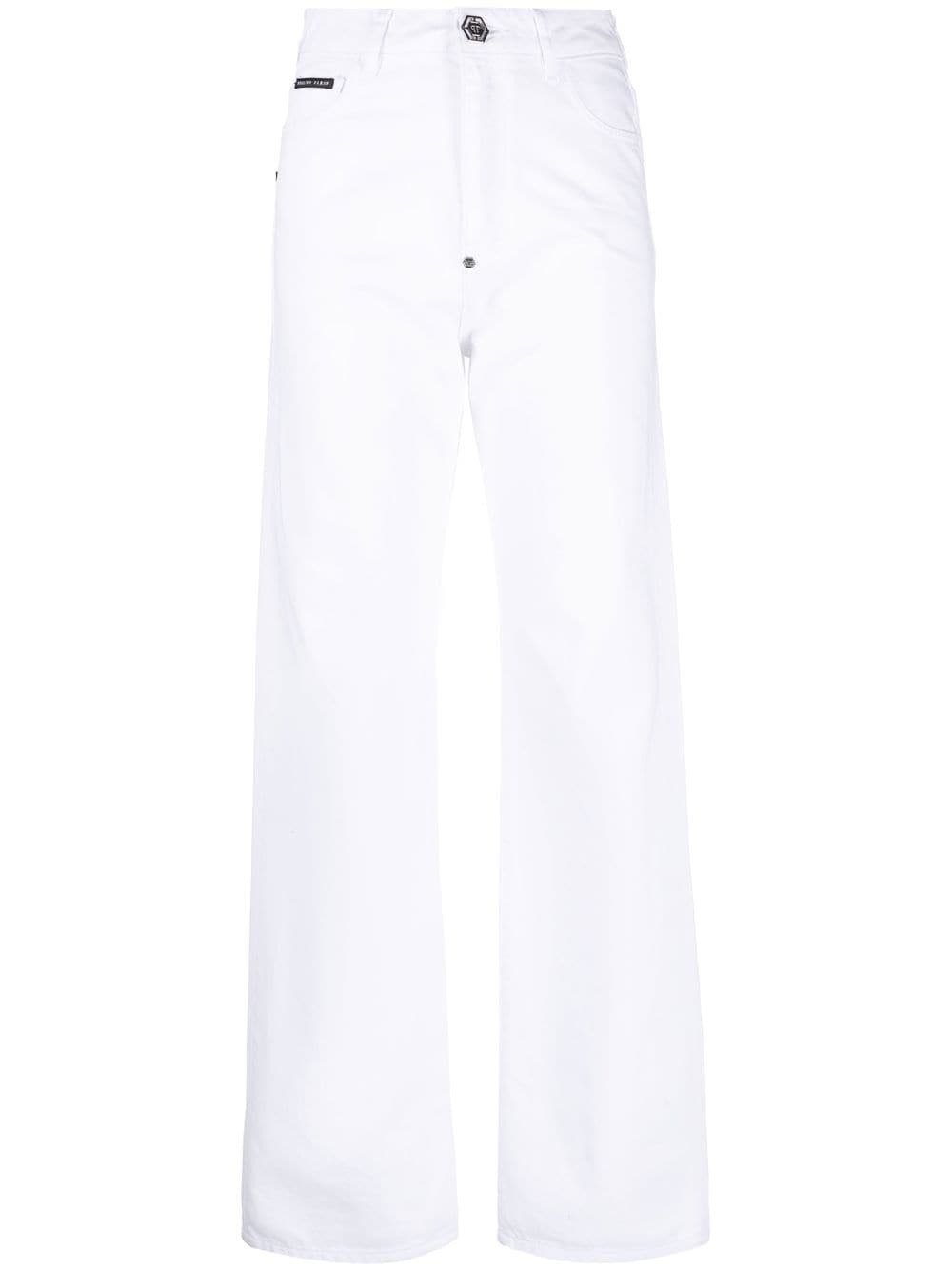 Philipp Plein charm-detail wide leg trousers - White von Philipp Plein