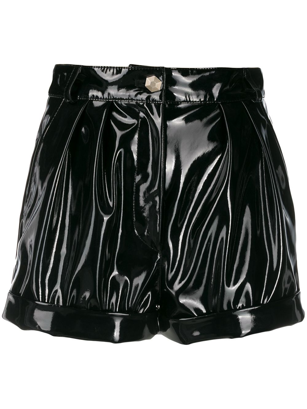 Philipp Plein coated high-wasted shorts - Black von Philipp Plein