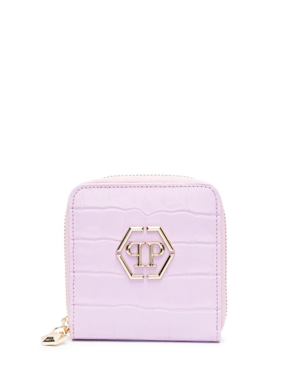 Philipp Plein crocodile-embossed mini zip-around wallet - Purple von Philipp Plein