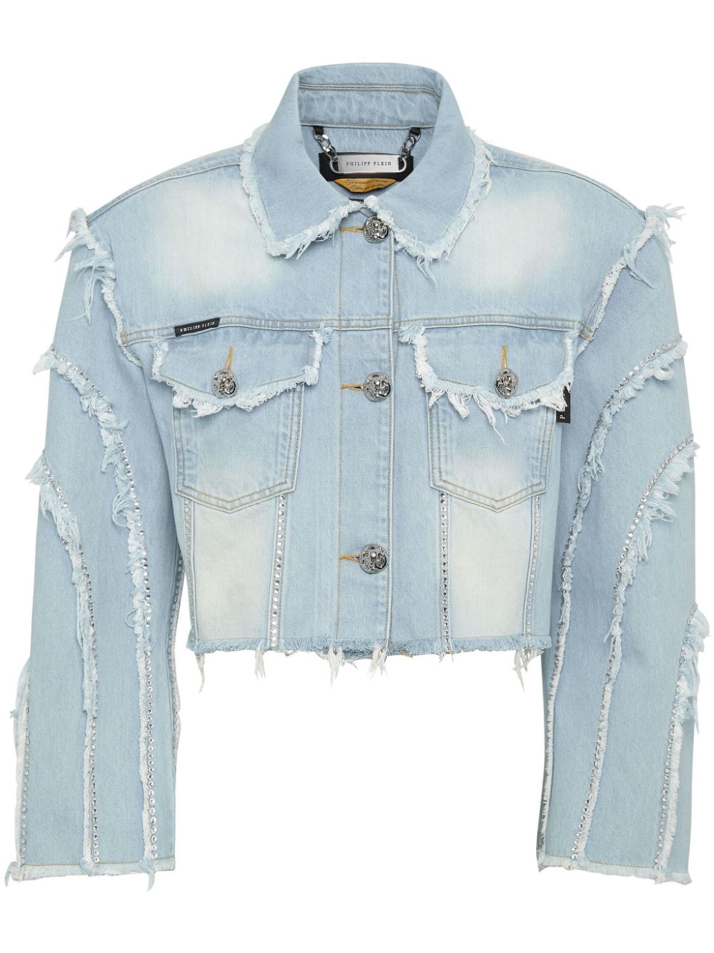 Philipp Plein cropped cotton denim jacket - Blue von Philipp Plein