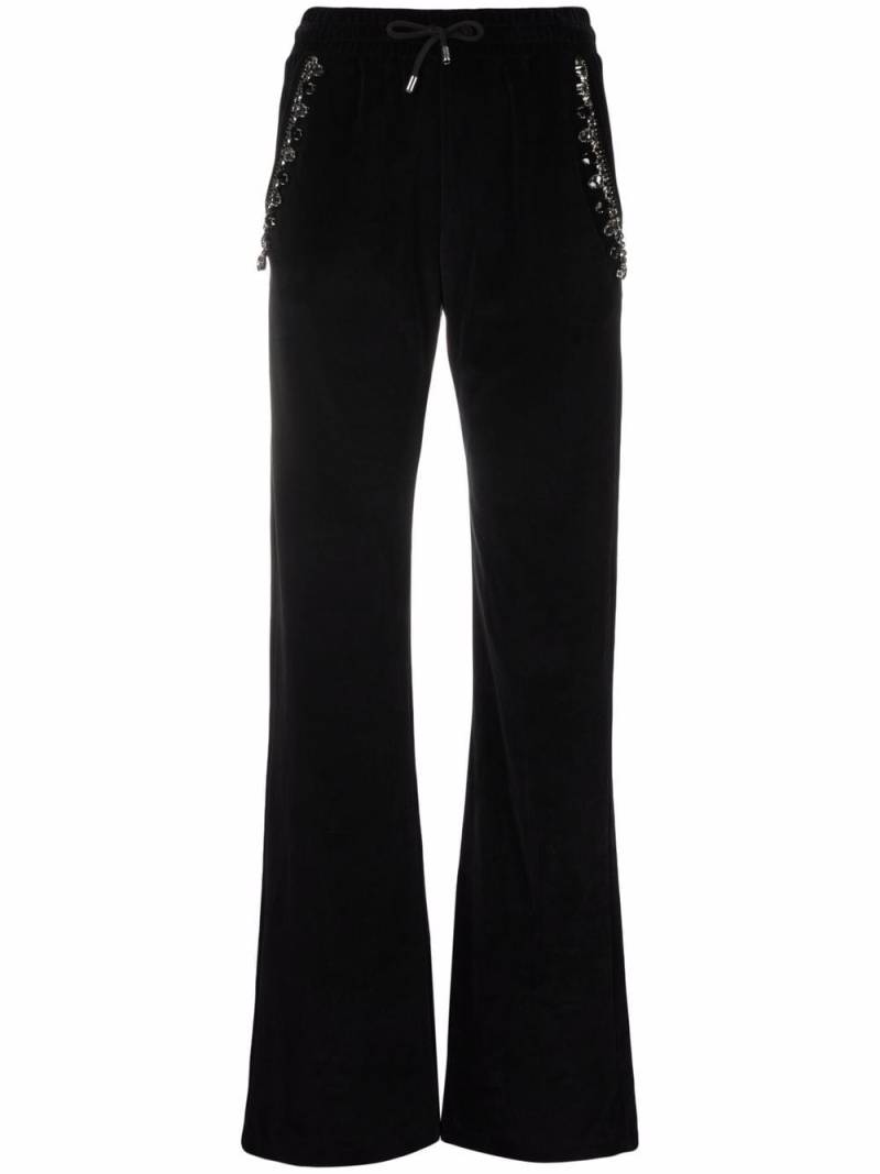 Philipp Plein crystal cable detail velvet track pants - Black von Philipp Plein