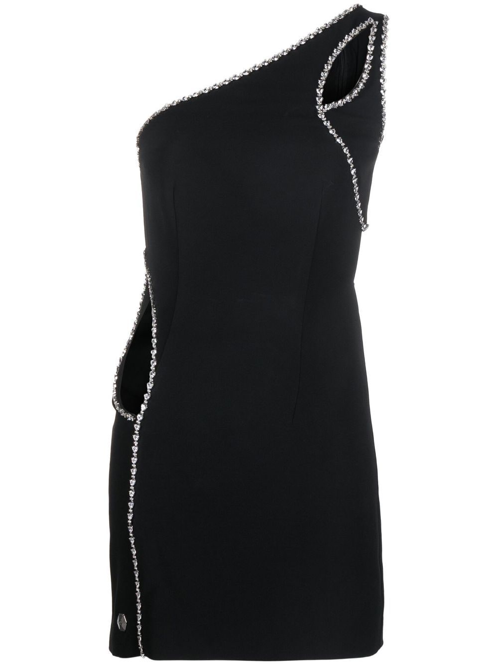 Philipp Plein crystal embellished asymmetrical mini dress - Black von Philipp Plein