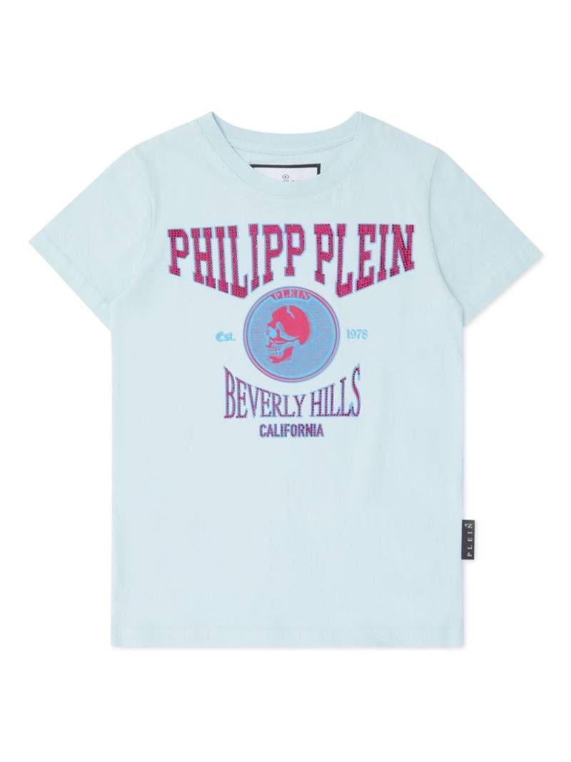 Philipp Plein crystal-embellished cotton T-shirt - Blue von Philipp Plein