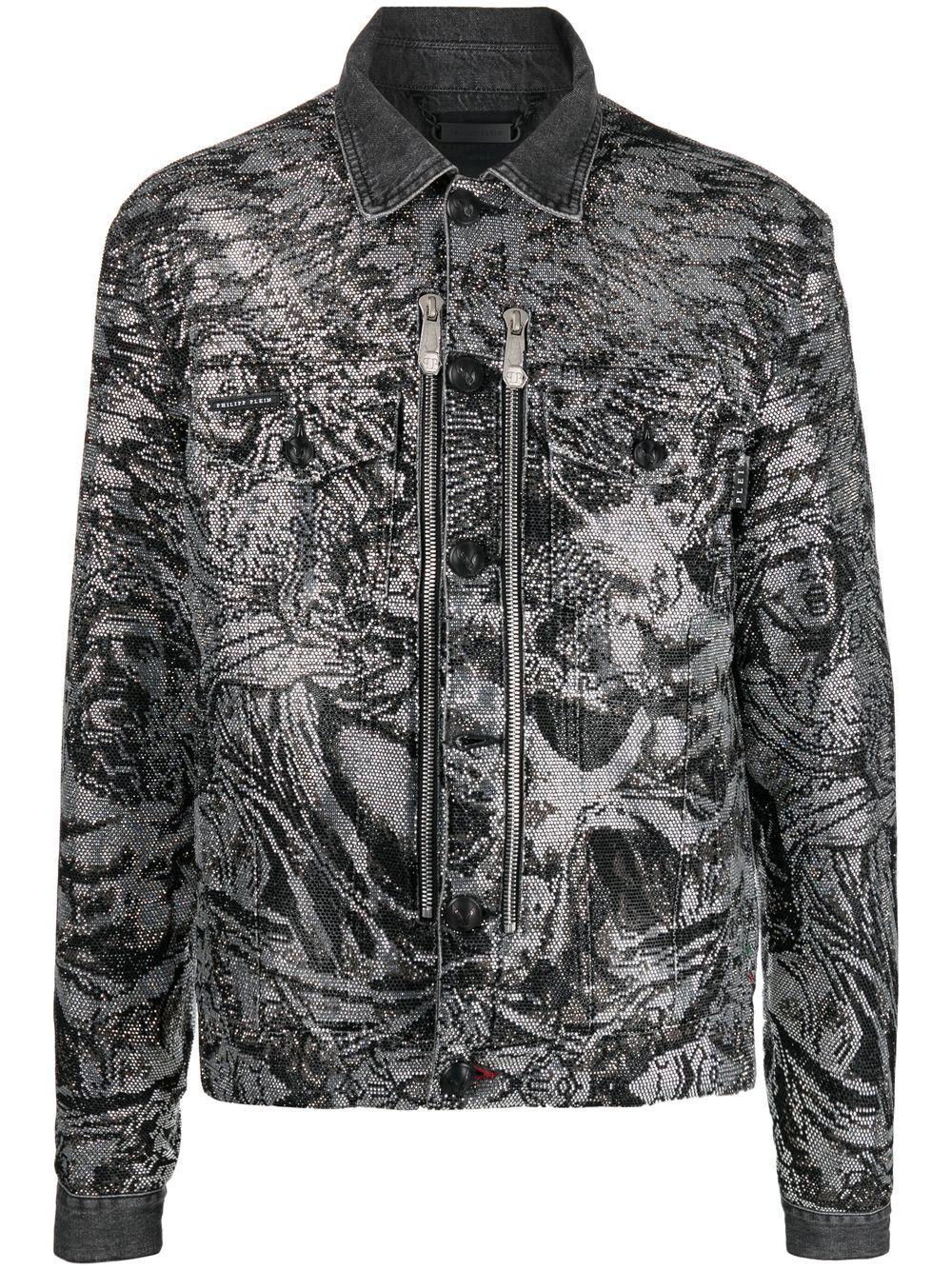 Philipp Plein crystal-embellished jacket - Grey von Philipp Plein