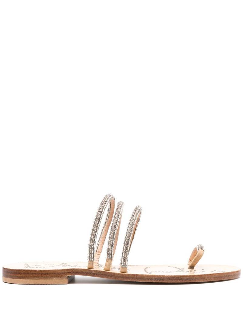 Philipp Plein crystal-embellished leather sandals - Neutrals von Philipp Plein