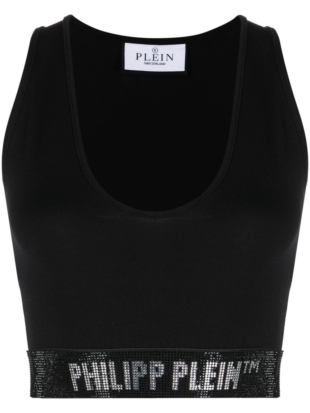 Philipp Plein crystal-embellished logo-band tank top - Black von Philipp Plein