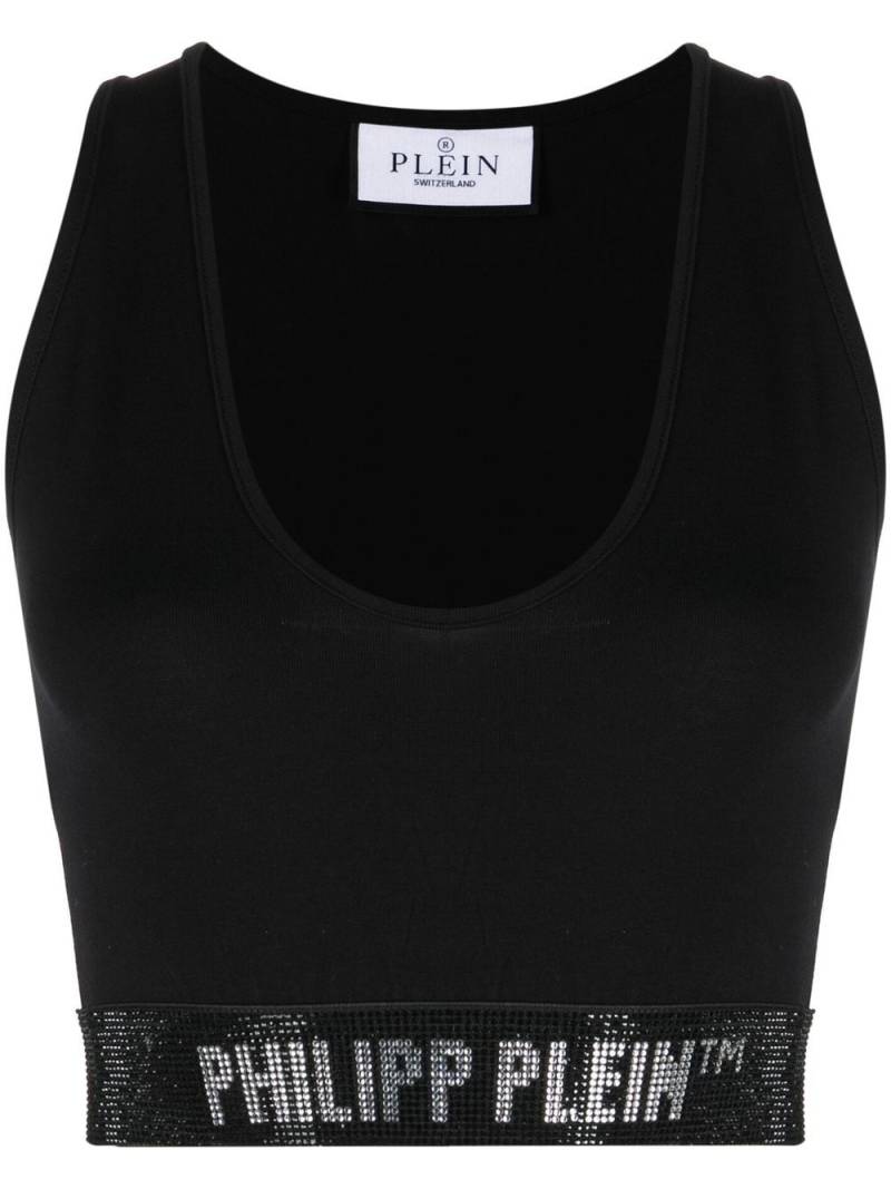 Philipp Plein crystal-embellished logo-band tank top - Black von Philipp Plein