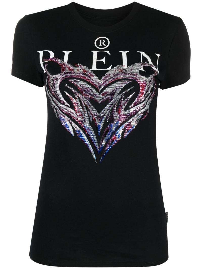 Philipp Plein crystal-embellished logo-print T-shirt - Black von Philipp Plein