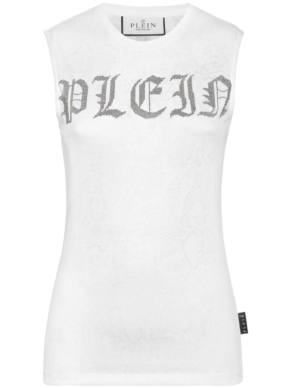 Philipp Plein crystal-embellished logo-print tank top - White von Philipp Plein