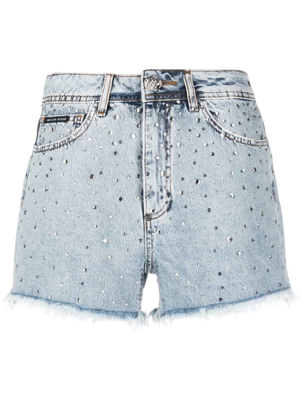 Philipp Plein crystal embellished mini shorts - Blue von Philipp Plein