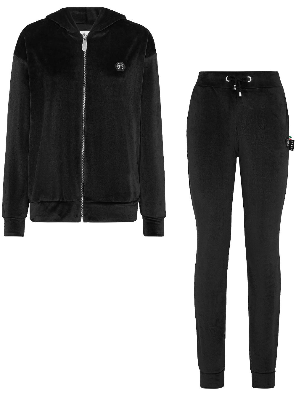 Philipp Plein crystal-embellished plush tracksuit set - Black von Philipp Plein