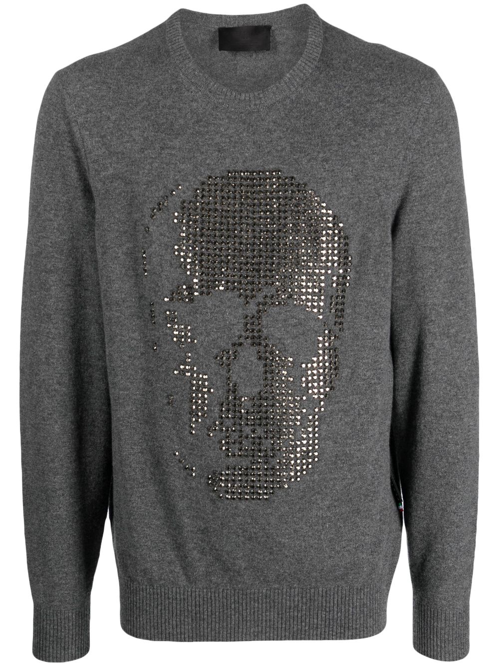 Philipp Plein crystal-embellished skull cashmere jumper - Grey von Philipp Plein