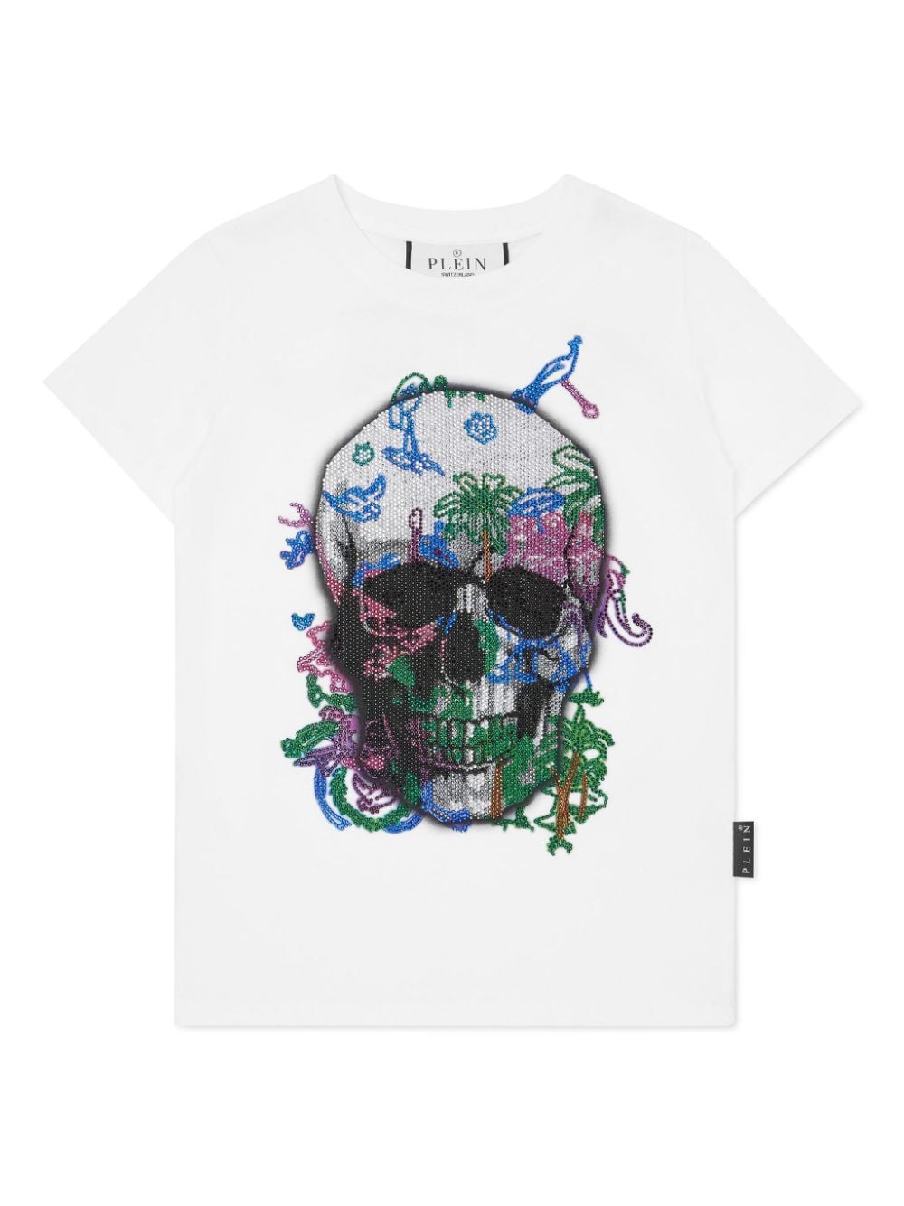 Philipp Plein crystal-embellished skull cotton T-shirt - White von Philipp Plein