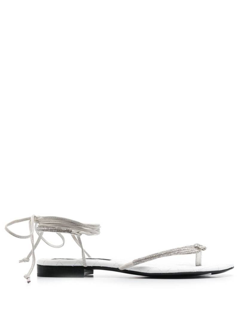 Philipp Plein crystal-embellished skull sandals - White von Philipp Plein