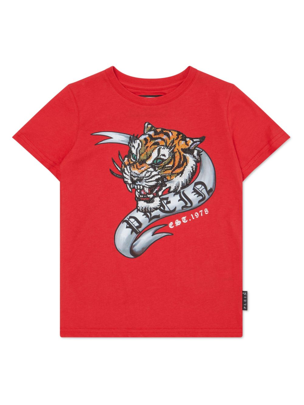 Philipp Plein crystal-embellished tiger T-shirt - Red von Philipp Plein