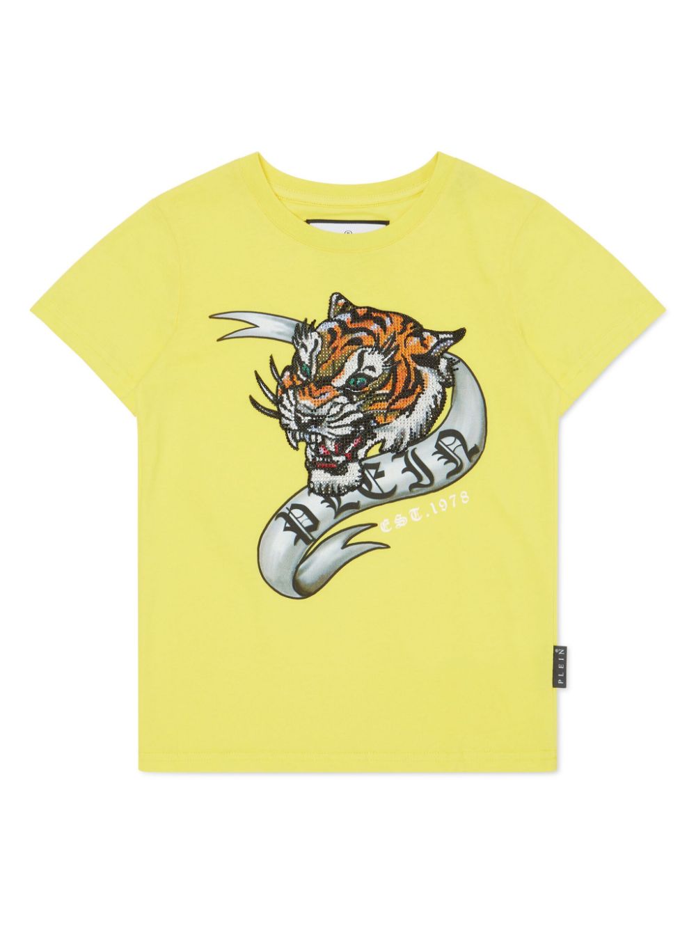 Philipp Plein crystal-embellished tiger T-shirt - Yellow von Philipp Plein