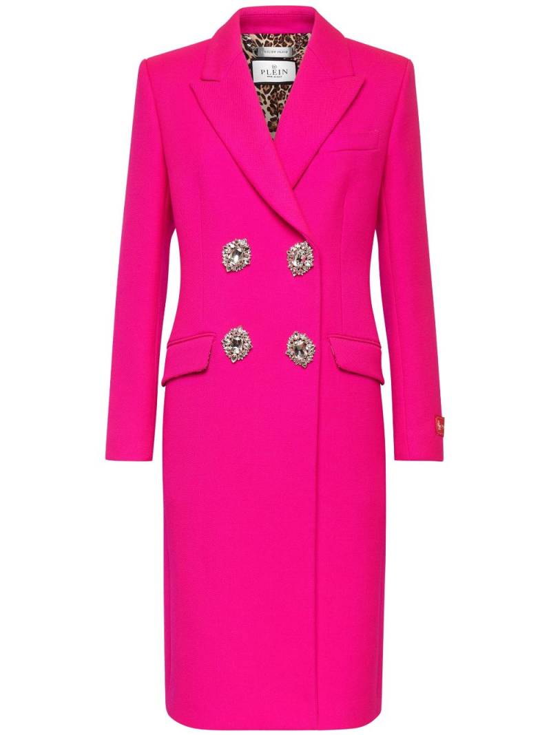 Philipp Plein crystal-embellished wool coat - Pink von Philipp Plein