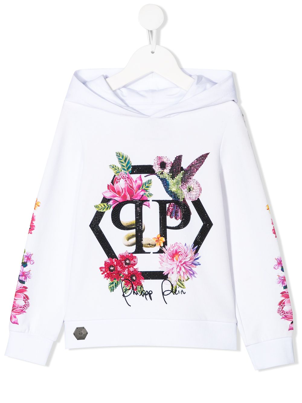Philipp Plein crystal flowers hoodie - White von Philipp Plein