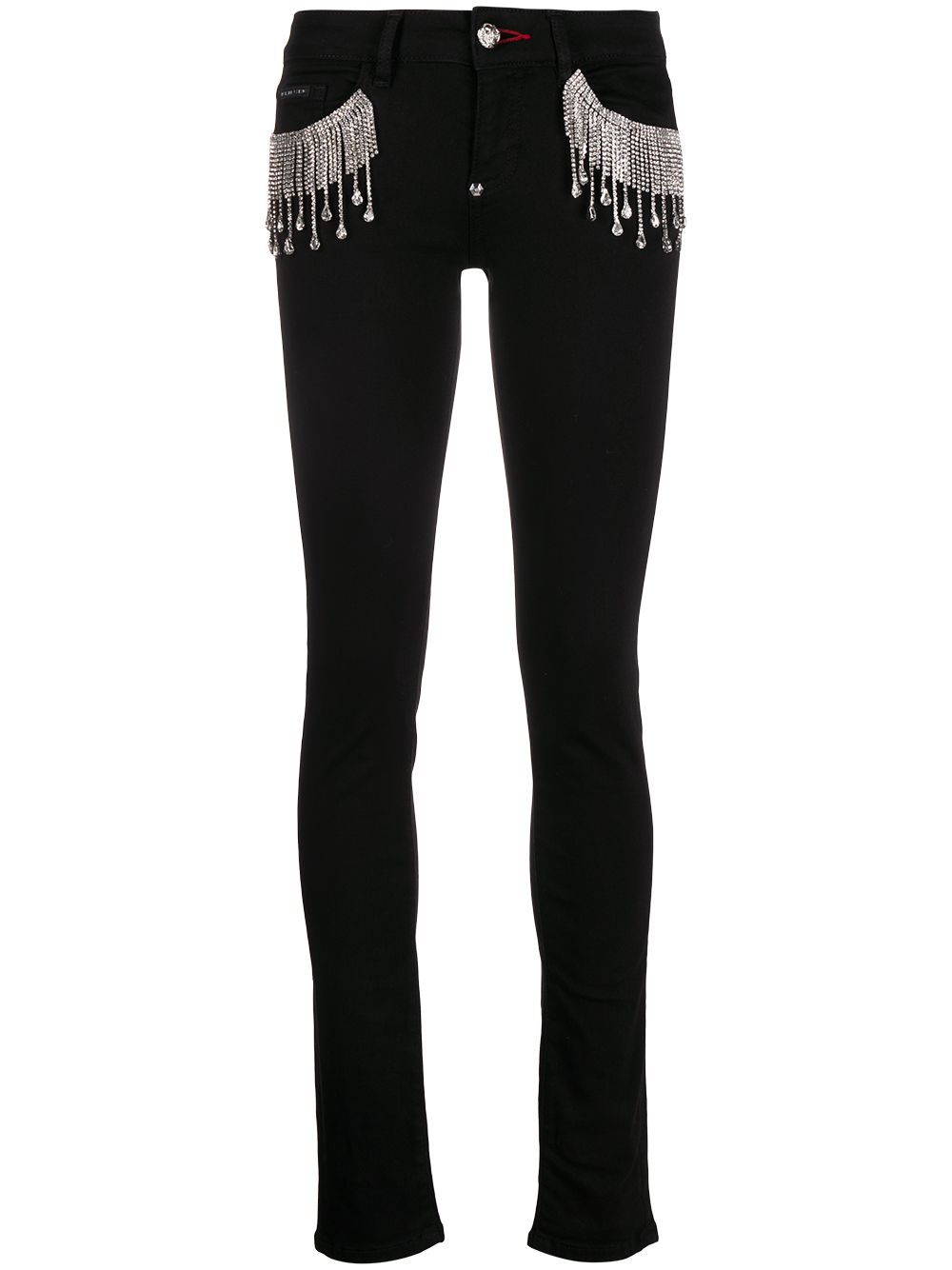 Philipp Plein crystal fringe-embellished skinny jeans - Black von Philipp Plein