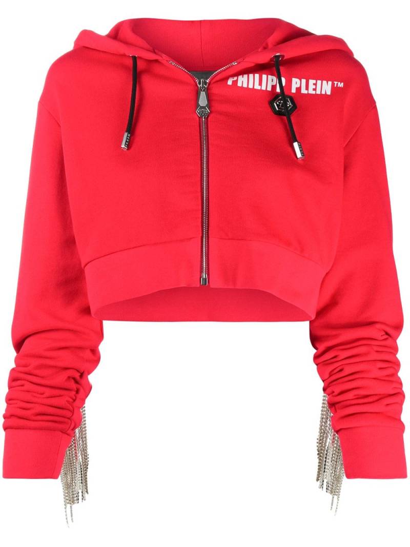 Philipp Plein crystal-fringe hoodie - Red von Philipp Plein