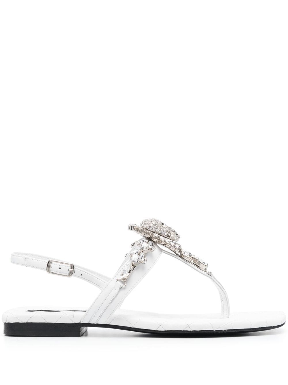 Philipp Plein crystal skull flat sandals - White von Philipp Plein