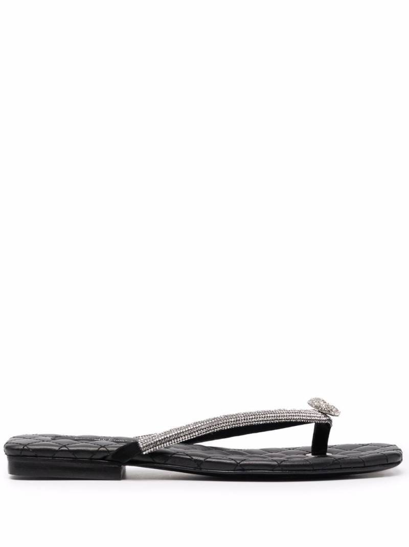 Philipp Plein crystal skull flip flops - Black von Philipp Plein