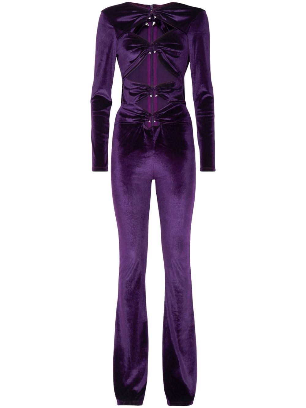 Philipp Plein cut out-detail long-sleeve jumpsuit - Purple von Philipp Plein