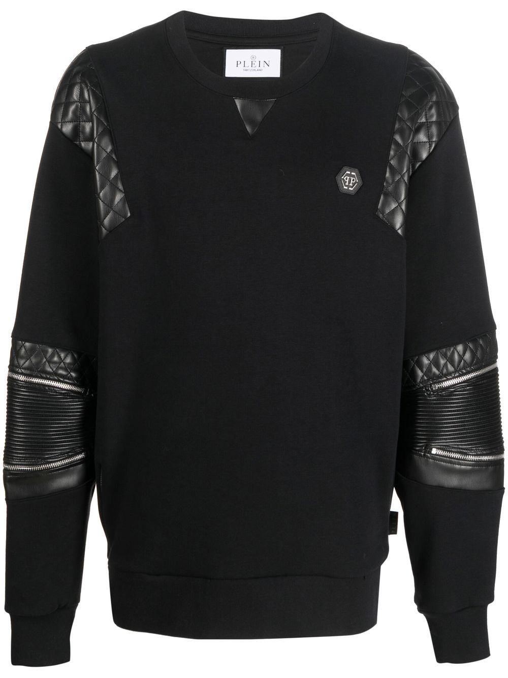Philipp Plein diamond-quilt panelled sweatshirt - Black von Philipp Plein