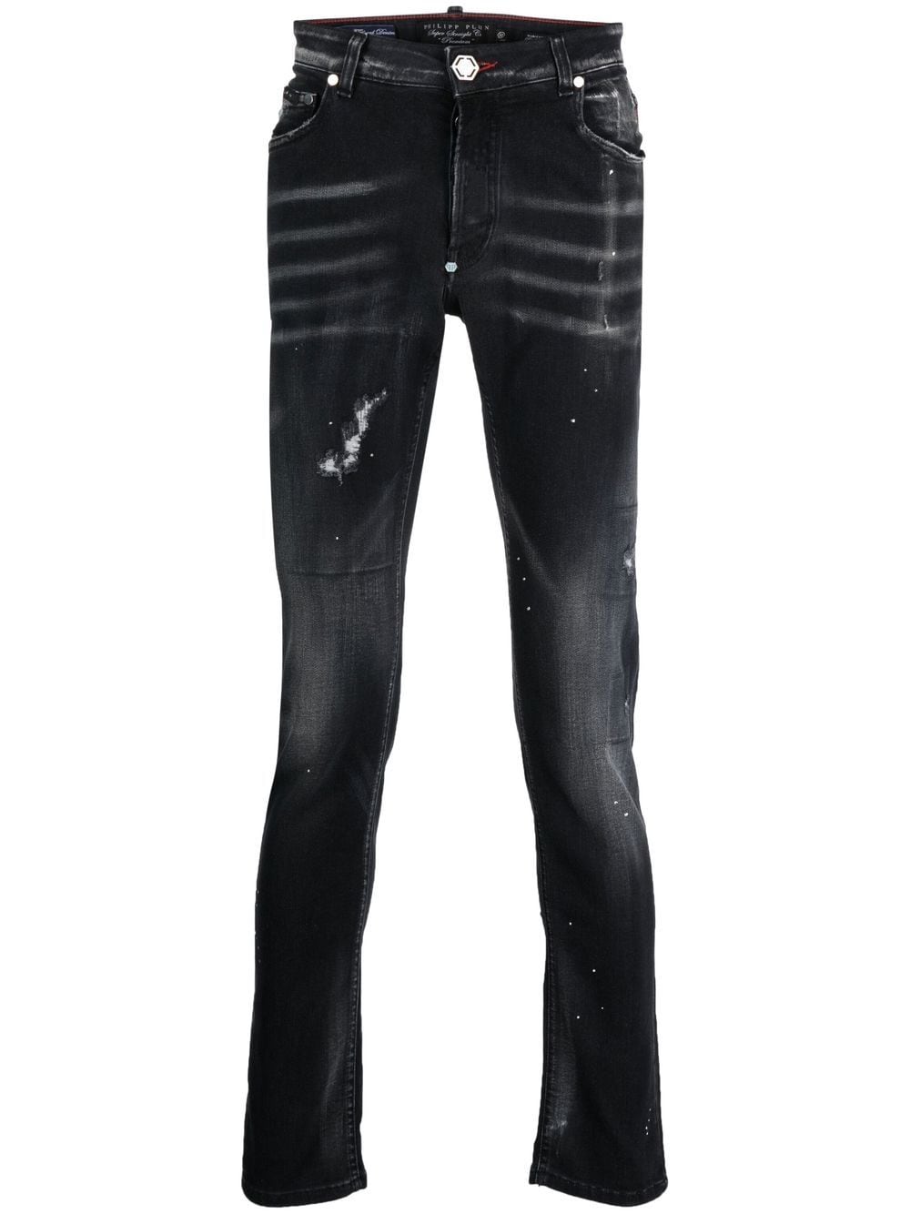 Philipp Plein distressed skinny-cut jeans - Black von Philipp Plein