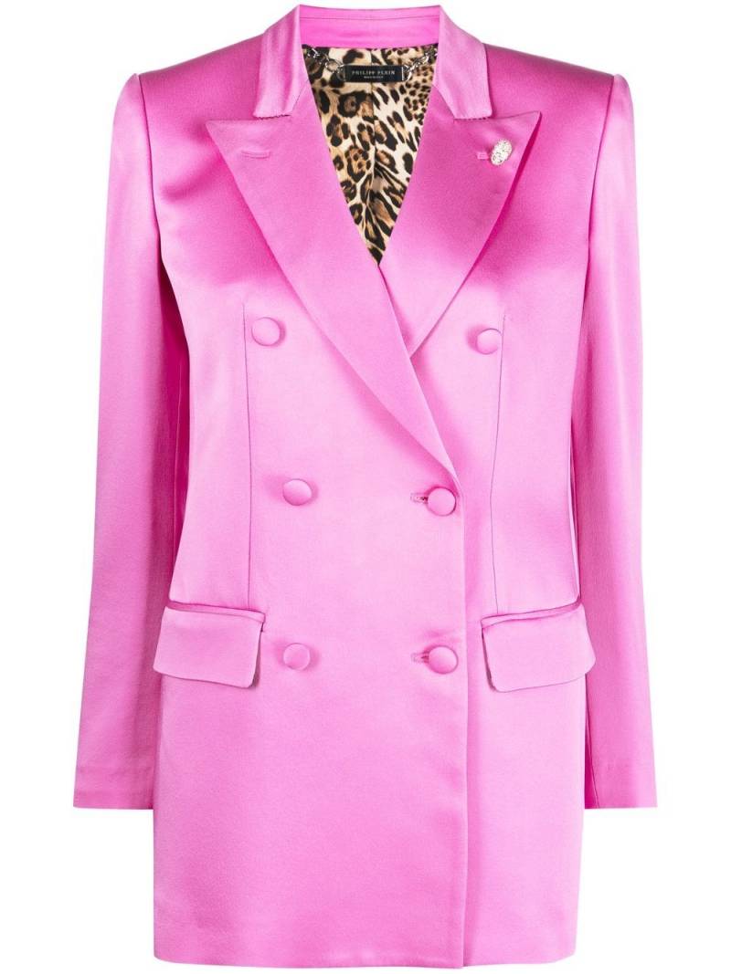 Philipp Plein double-breasted satin blazer - Pink von Philipp Plein