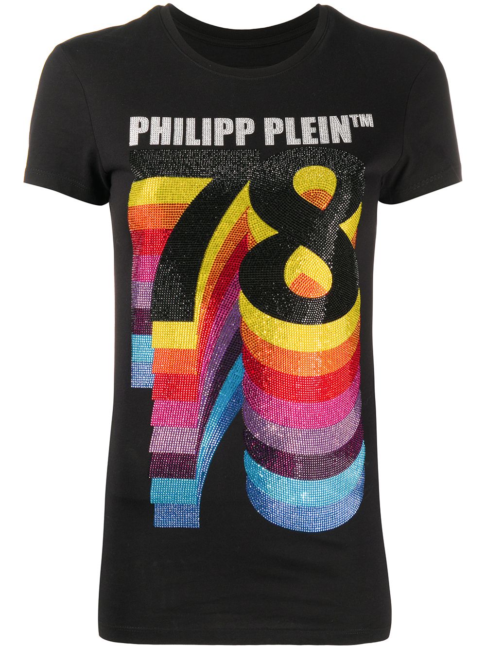 Philipp Plein embellished 78 print T-shirt - Black von Philipp Plein