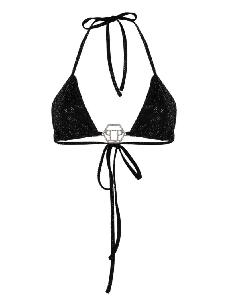 Philipp Plein embellished-logo bikini top - Black von Philipp Plein