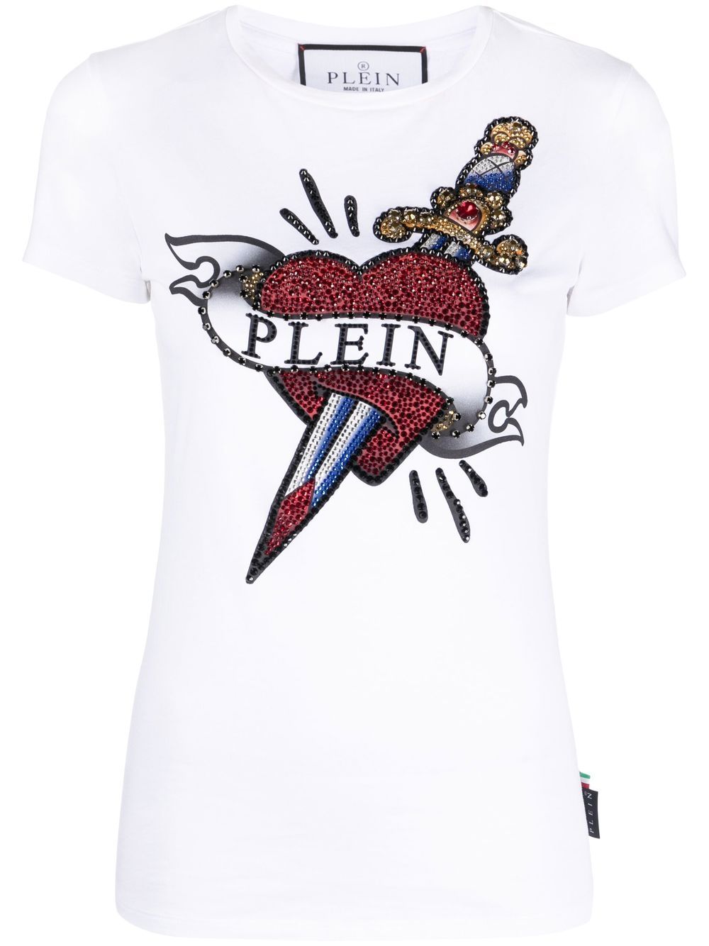 Philipp Plein embellished-logo detail T-shirt - White von Philipp Plein