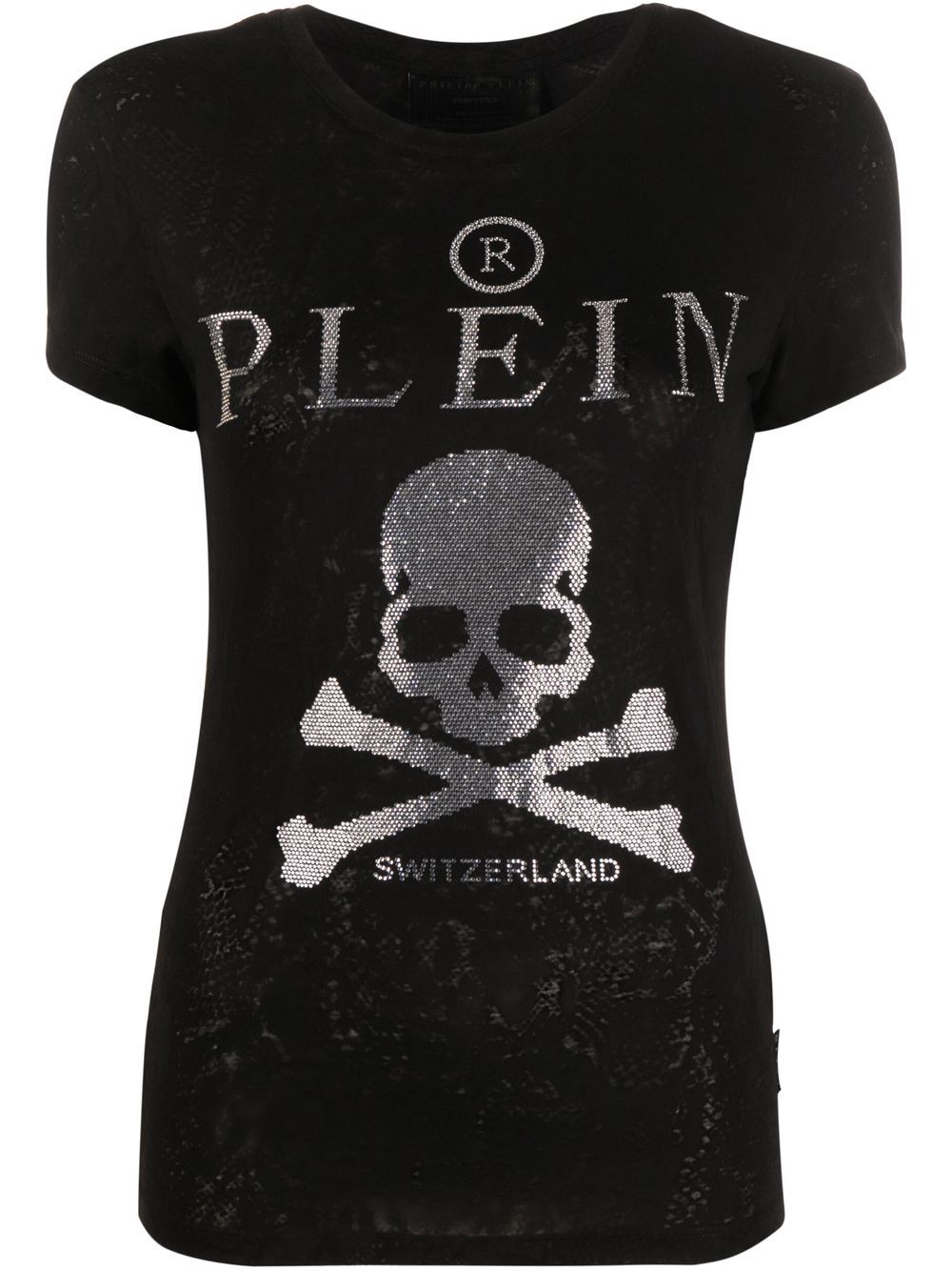 Philipp Plein snakeskin-print skull motif T-shirt - Black von Philipp Plein