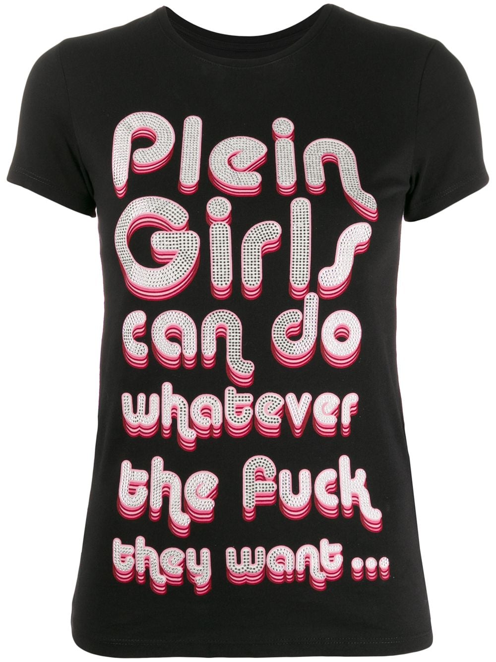 Philipp Plein embellished slogan print T-shirt - Black von Philipp Plein