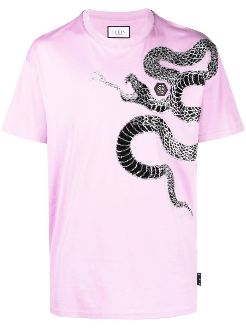 Philipp Plein embellished snake-print T-shirt - Neutrals von Philipp Plein