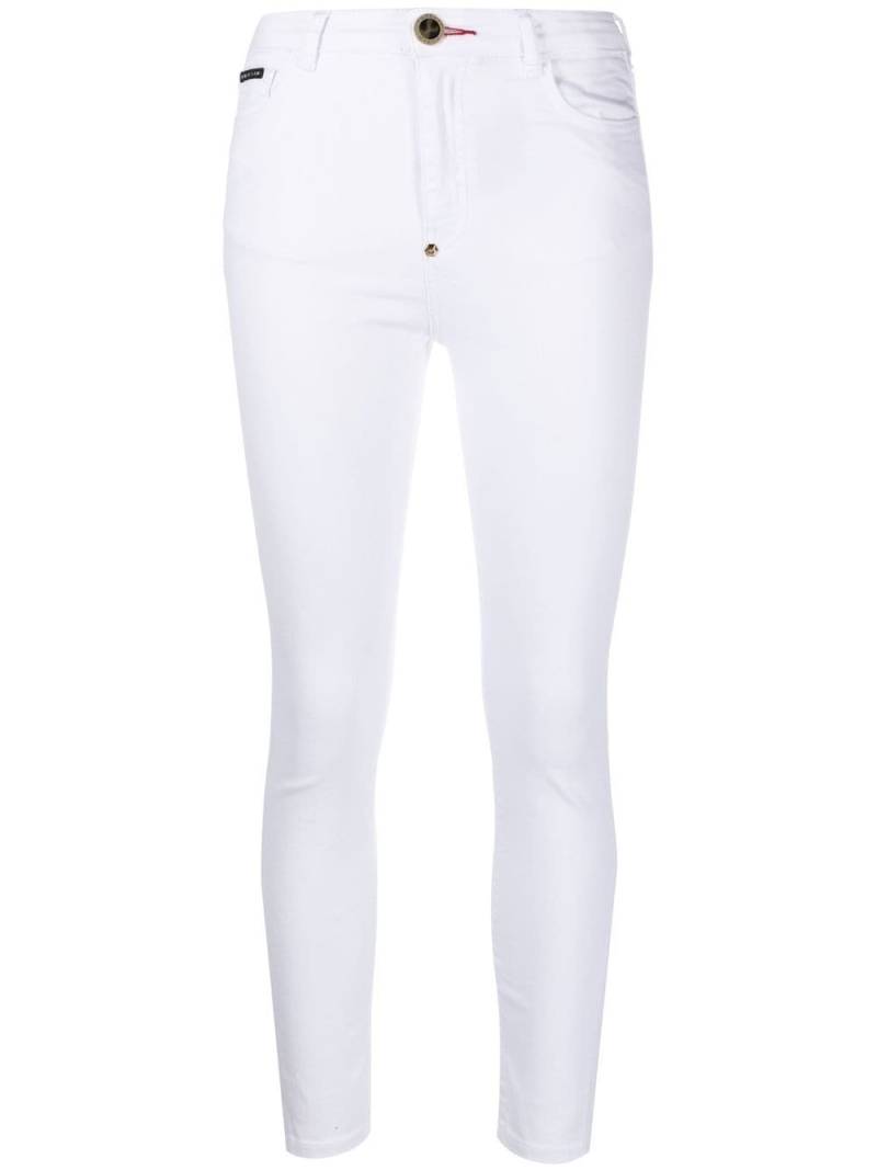 Philipp Plein embroidered skull skinny jeans - White von Philipp Plein