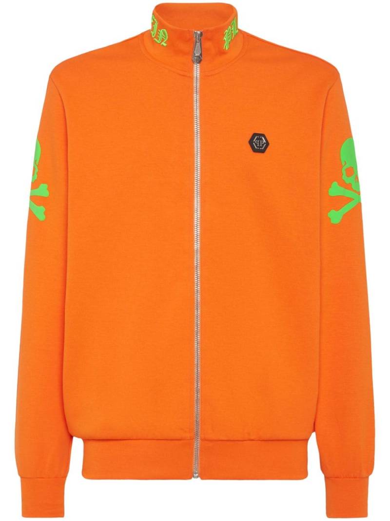 Philipp Plein embroidered zip-up sweatshirt - Orange von Philipp Plein