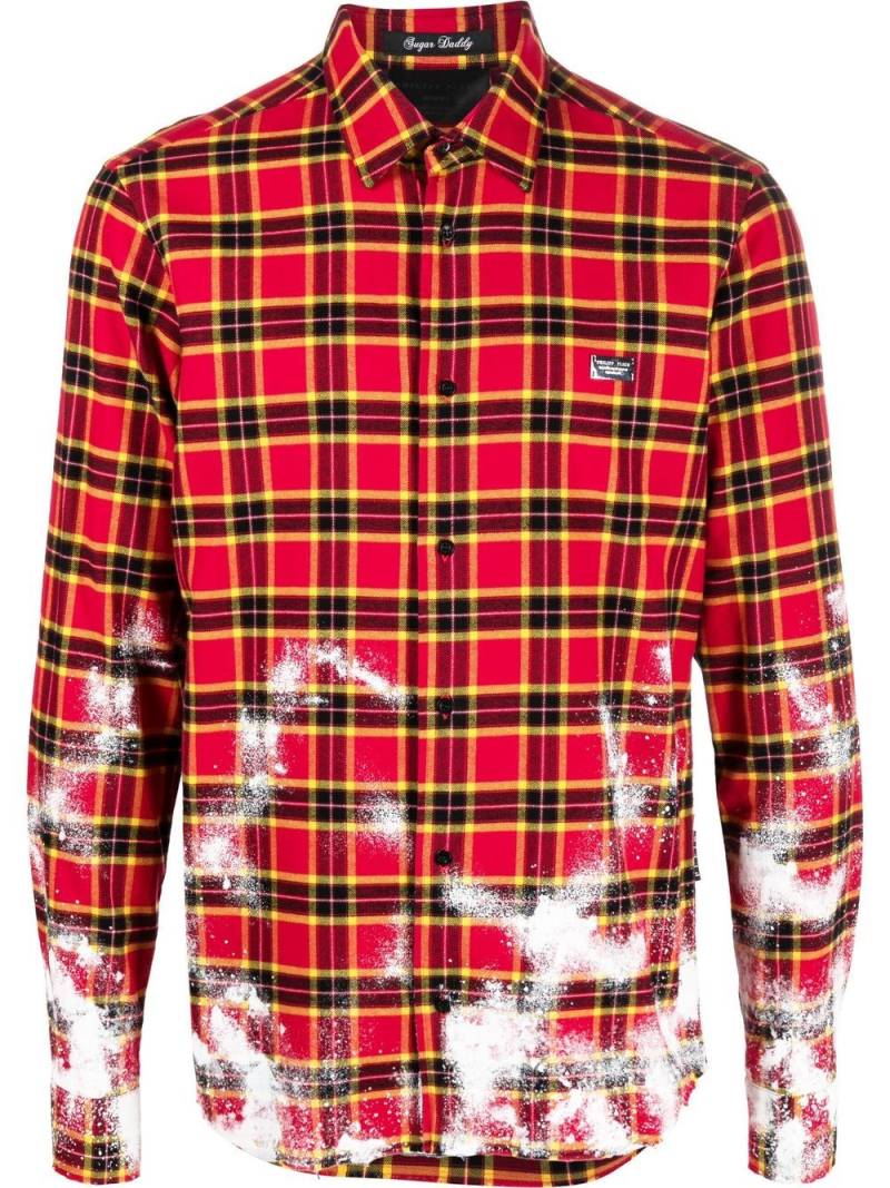 Philipp Plein flannel logo shirt - Red von Philipp Plein