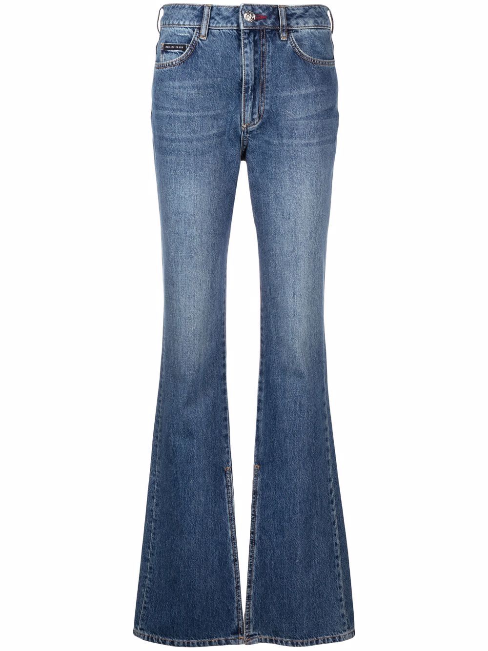 Philipp Plein flared ankle-slit Iconic jeans - Blue von Philipp Plein