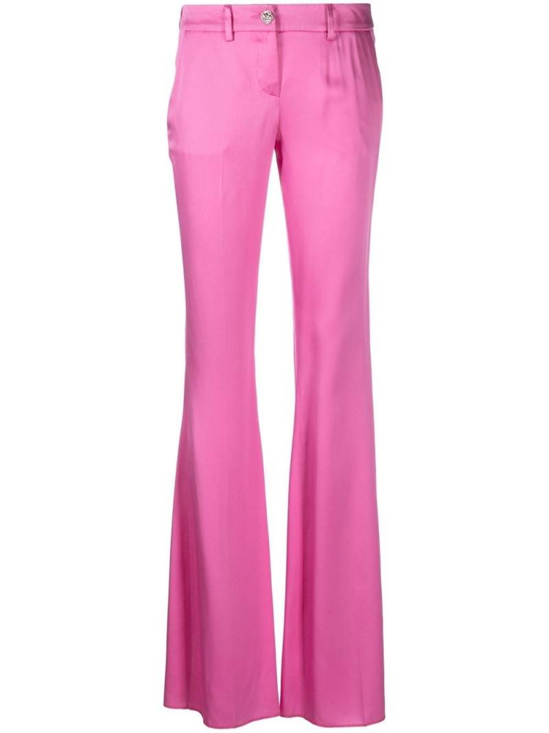 Philipp Plein flared satin trousers - Pink von Philipp Plein