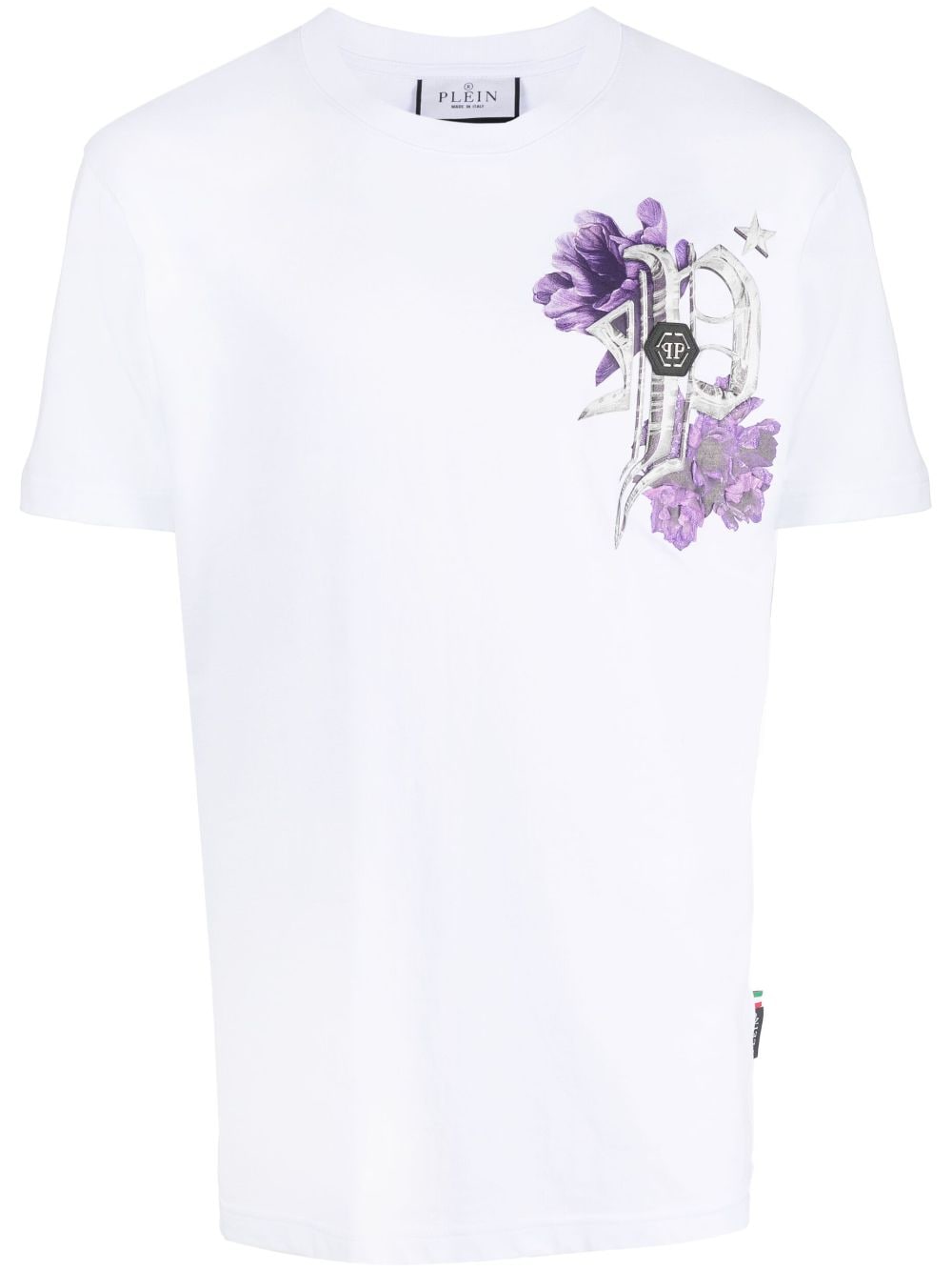 Philipp Plein floral-print cotton T-shirt - White von Philipp Plein