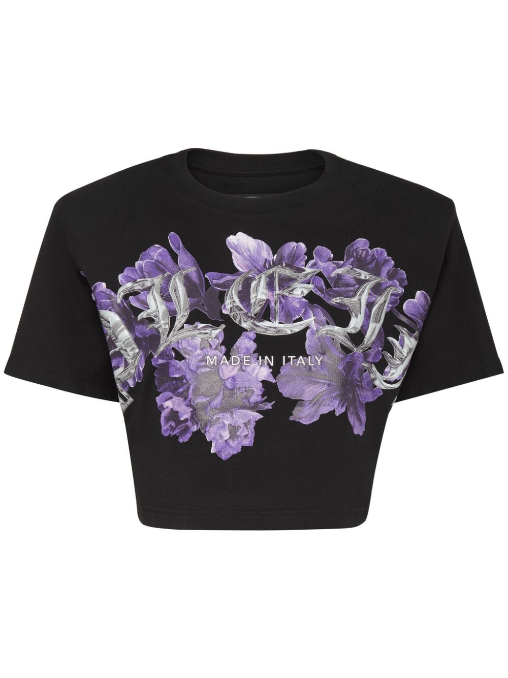 Philipp Plein floral-print cotton crop top - Black von Philipp Plein