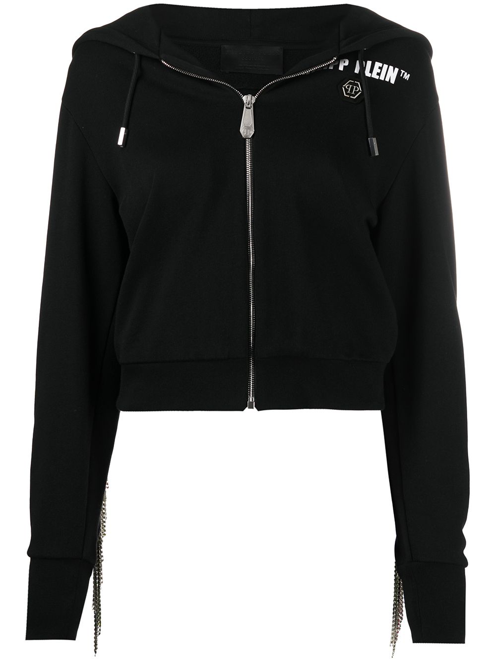 Philipp Plein fringe detail hoodie - Black von Philipp Plein