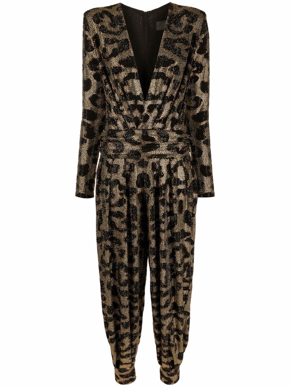 Philipp Plein gem-embellished leopard-print jumpsuit - Neutrals von Philipp Plein